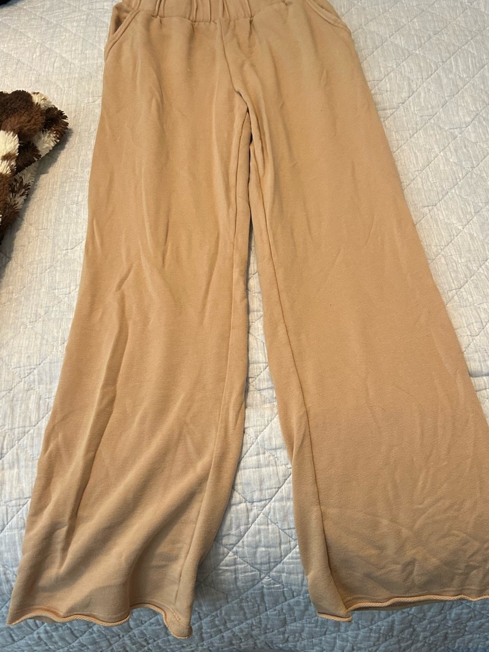 aerie Wide-Leg Lounge Pants in Camel